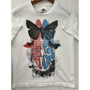 Y2K Saosin Band T-Shirt M Emo Rock Post hardcore Moth Skull Myspace Era Vintage